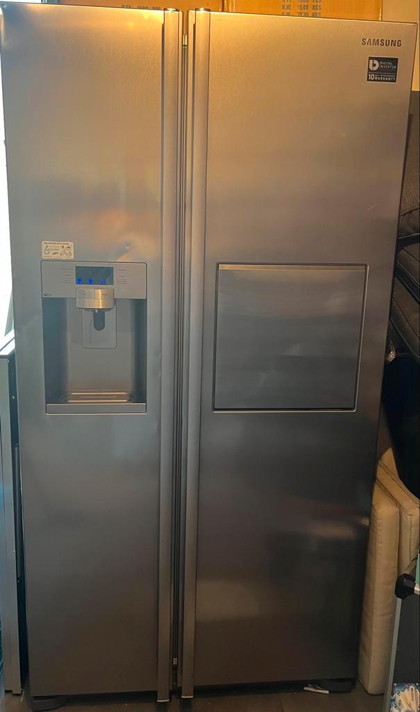 Samsung Amerikaanse Koelkast RVS met Homebar, Witgoed en Apparatuur, Koelkasten en IJskasten, Gebruikt, Met vriesvak, 200 liter of meer