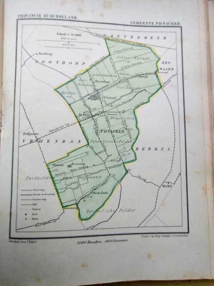 146 /Pijnacker/Oude Leede/ Vlieland Katwijk Litho Kuyper ZH, Antiek en Kunst, Kunst | Litho's en Zeefdrukken, Ophalen of Verzenden