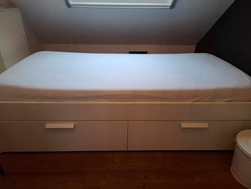 IKEA Brimnes Bedframe 90x200 cm - Wit met opberglades - afbeelding 5