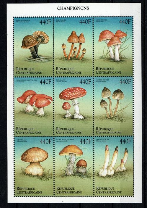 c.afrika 1999 pf blok paddenstoelen mushrooms flora, Postzegels en Munten, Postzegels | Thematische zegels, Postfris, Dier of Natuur