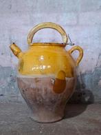 Oude antieke zuid franse confit pot oker aardewerk provence, Antiek en Kunst, Ophalen of Verzenden