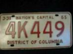 Kentekenplaat licenseplate Washington DC 1965 USA, Gebruikt, Verzenden