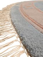 Handmade rond tapijt Nepal licht blauw wol 220x220cm, Pastel kleurig nepalees Oriental modern, ., Rond, 200 cm of meer