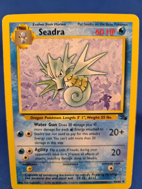 Seadra 42/62 - Fossil, Hobby en Vrije tijd, Verzamelkaartspellen | Pokémon, Gebruikt, Losse kaart, Verzenden