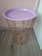 Leuk tafeltje met metalen frame, Minder dan 55 cm, Metaal of Aluminium, Rond, Zo goed als nieuw