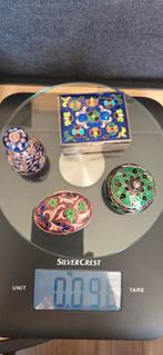 Vier indiase  Cloisonné Doosjes/Flesjes zilver, Ophalen of Verzenden