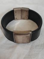 Gucci armband zilver met leren band, Sieraden, Tassen en Uiterlijk, Armbanden, Ophalen of Verzenden, Zo goed als nieuw, Zilver