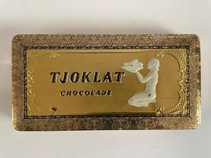 Vintage Tjoklat chocolade blik., Verzamelen, Blikken, Gebruikt, Overige, Overige merken, Ophalen of Verzenden