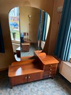 Vintage kaptafel met spiegel, Huis en Inrichting, Gebruikt, 100 tot 150 cm, Teakhout, Ophalen of Verzenden