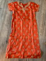 Vintage retro Indiase jurk sari kaftan geborduurd gouddraad, Overige typen, Oranje, Ophalen of Verzenden, Zo goed als nieuw
