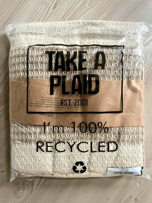Take a plaid 130 x 180 cm nieuw eco katoen!, Huis en Inrichting, Woonaccessoires | Plaids en Woondekens, Nieuw, Ophalen of Verzenden