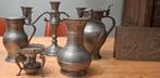 Tinnen schenkkannen, kandelaar, theelicht & sigarendoos, Antiek en Kunst, Ophalen of Verzenden