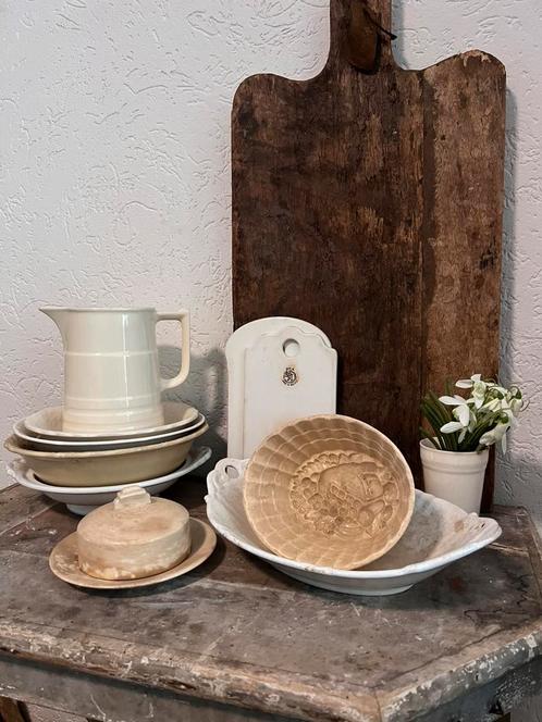 Beboterd servies schaal kom pudding porselein snijplank, Antiek en Kunst, Antiek | Servies los, Ophalen of Verzenden