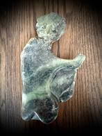 Mosagaat Beeldje Curiosa groen steen vintage antiek beeld, Verzenden, Fossiel