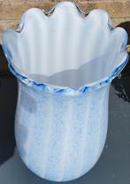 Vaas mondgeblazen design glaskunst groot hoogte 30 cm blauw, Huis en Inrichting, Blauw, Ophalen of Verzenden, Minder dan 50 cm