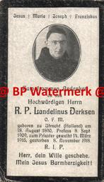 Derksen Landelinus 1890 Utrecht 1918 priester - 20435, Verzamelen, Bidprentjes en Rouwkaarten, Bidprentje, Ophalen of Verzenden