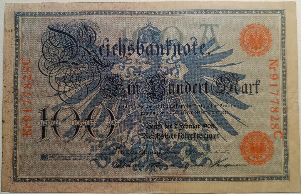 Duitsland 100 Mark 1908, Verzenden, Duitsland, Los biljet