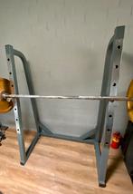 Halterrek voor benchpress en squats, Sport en Fitness, Fitnessmaterialen, Ophalen, Gebruikt, Armen, Halterset