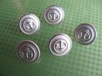 Set van 5 Metalen Knopen met Anker - 1.4 cm, Verzenden, Gebruikt, Knoop of Knopen