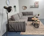 GRATIS LEVERING Nette rib hoekbank grijs 287x200 GEREINIGD, Huis en Inrichting, Banken | Bankstellen, Ophalen, 250 tot 300 cm