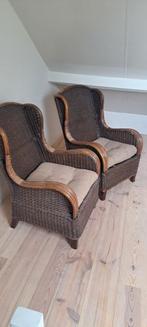 2 uitstekende rotan stoelen., Huis en Inrichting, Fauteuils, Minder dan 75 cm, Gebruikt, Ophalen of Verzenden, 50 tot 75 cm
