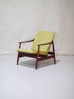 (2x) Fauteuil Poul Volther 340 Deens jaren '60 groen, Huis en Inrichting, Fauteuils, Ophalen, Hout, ., 75 tot 100 cm