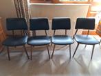 Vintage eetkamer stoelen zwart skai, Ophalen, Gebruikt, Zwart