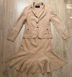 Les Amies linnen set rok + blazer jasje bruin maat 40, Kostuum of Pak, Bruin, Ophalen of Verzenden, Les Amies
