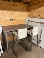 Bartafel met 6 barstoelen, Ophalen, Met voetsteun, 90 cm of meer, Metaal