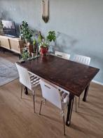 4 witte eetkamerstoelen met zitkussens, Huis en Inrichting, Tafels | Eettafels, Ophalen, Gebruikt, 50 tot 100 cm, 50 tot 100 cm