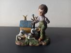 Hummel/jongetje met hond en hondenhok beeldje vintage/antiek, Antiek en Kunst, Curiosa en Brocante, Ophalen of Verzenden