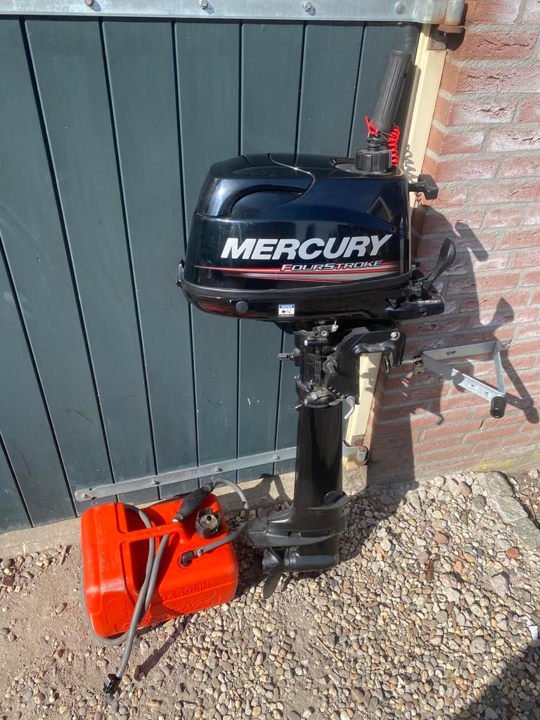Mercury 6pk langstaart buitenboordmotor knuppelbediening, Watersport en Boten, Buiten- en Binnenboordmotoren, Ophalen, Zo goed als nieuw