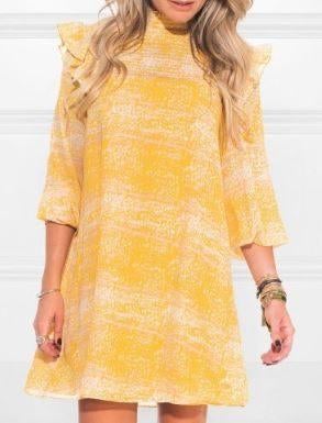 Leuke geel/witte NIKKIE jurk (38), Geel, Gedragen, Ophalen, Maat 38/40 (M)