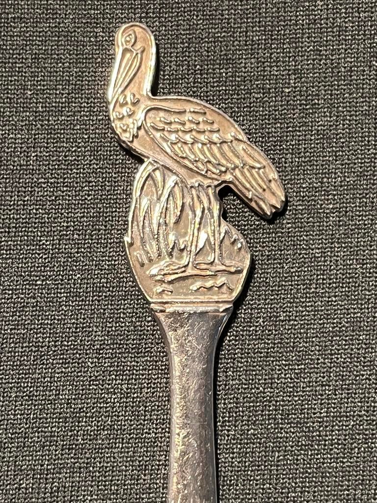 Vintage Ooievaar lepeltje., Ophalen of Verzenden