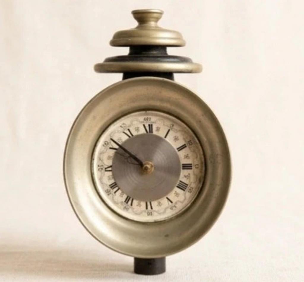 Antieke koetslantaarn met uurwerk 19e eeuw rijtuiglamp, Ophalen of Verzenden