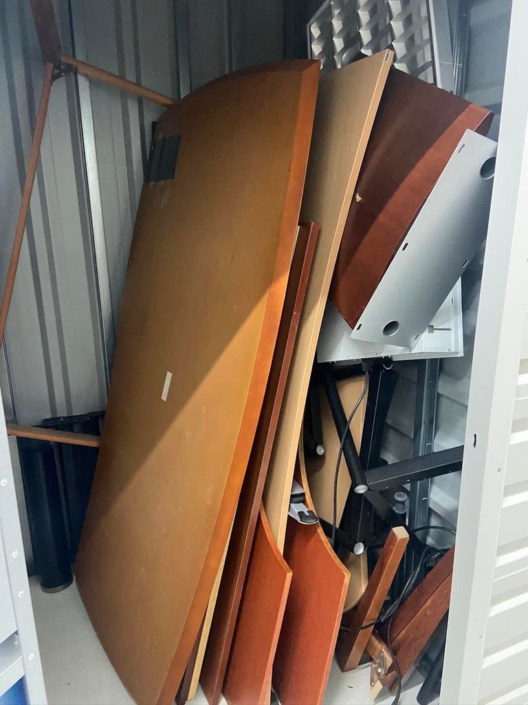 17 grote Houten platen planken bureau bladen boekenplank, Huis en Inrichting, Bureaus, Ophalen of Verzenden, In hoogte verstelbaar