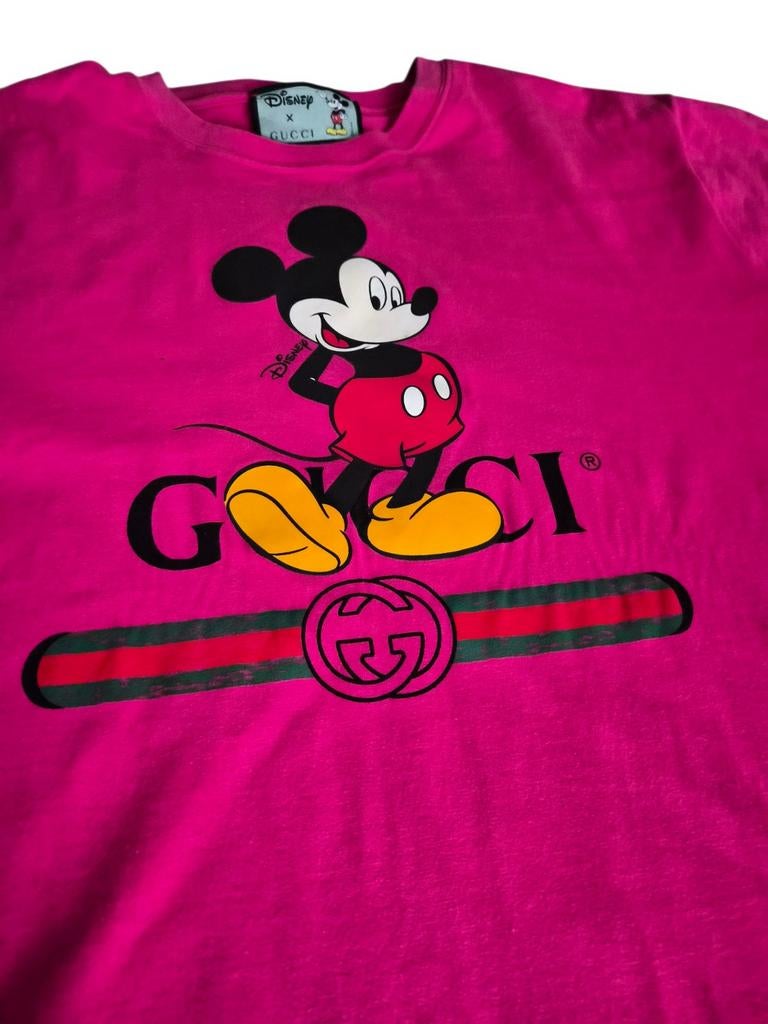 Disney  Gucci T-shirt  Limited Edition Roze Mickey Mou, Ophalen of Verzenden, Nieuw, Roze, Korte mouw