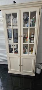 Prachtige Landelijke Buffetkast – Crème – 4 Deurs met Glas, Ophalen, Gebruikt, 150 tot 200 cm, Landelijk