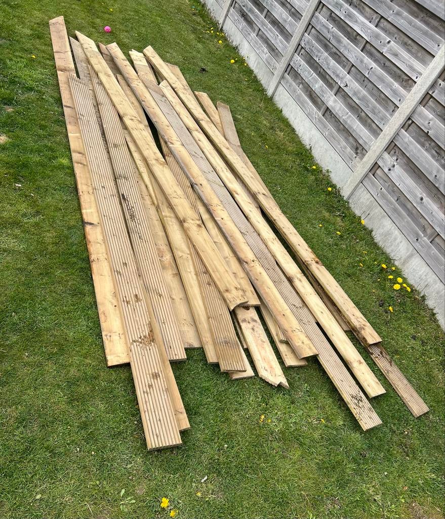 Steigerplanken - steigerhout gebruikt, Doe-het-zelf en Verbouw, Hout en Planken, Ophalen, Gebruikt, 25 tot 50 mm, 250 tot 300 cm