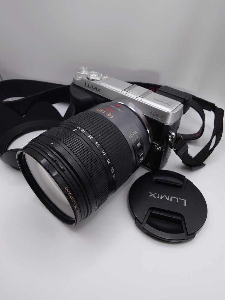 Panasonic GX7 met 3 lenzen: 14-140, 14-42, 25 F1.4, Audio, Tv en Foto, Fotocamera's Digitaal, Ophalen, Compact, Zo goed als nieuw