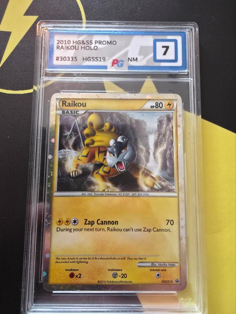 Raikou HGSS Black Star Promo 19 (PG 7 NM) - Zeldzaam!, Ophalen of Verzenden, Zo goed als nieuw, Losse kaart, Foil
