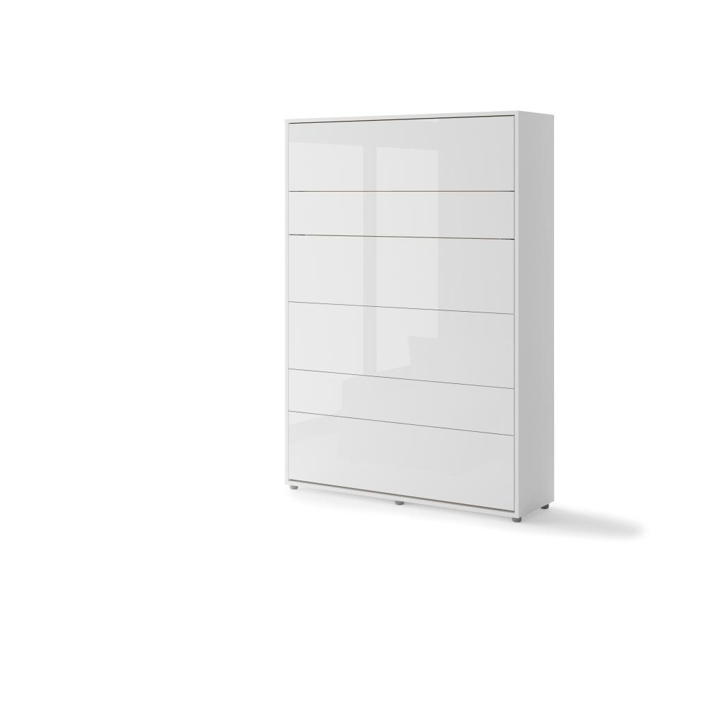 Concept opklapbed verticaal - 140x200 - Wit hoogglans, Niet ingevuld, Niet ingevuld, Niet ingevuld