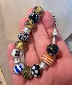 Vintage Trollbeads armand sieraad handgemaakte glaskralen, Overige materialen, Ophalen of Verzenden, Zo goed als nieuw, Met bedels of kralen
