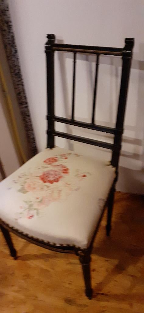 Antieke Napoléon III stoel  1 stuks, Huis en Inrichting, Stoelen, Ophalen, Gebruikt, Zwart, Stof