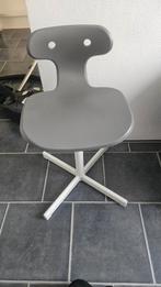 Grijze bureaustoel zonder wielen, Ophalen of Verzenden, Gebruikt, Grijs, Bureaustoel