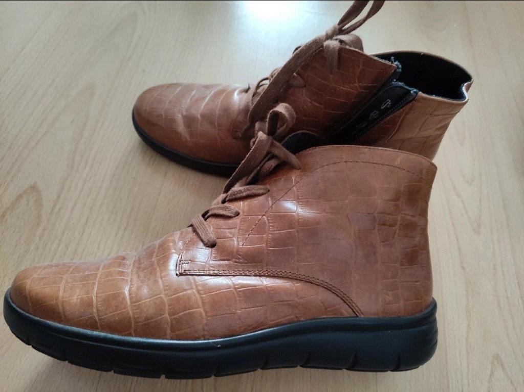 Vamos cognac leren veterschoenen, maat 40, wijdte H, Kleding | Dames, Schoenen, Bruin, Vamos, Lage of Enkellaarzen, Ophalen of Verzenden