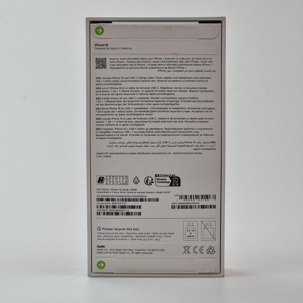 iPhone 16 128GB Zwart | Nieuw in seal, Apple, Nieuw, Support@apple.com, One Apple Park Way
Cupertino, CA 95014
United States
