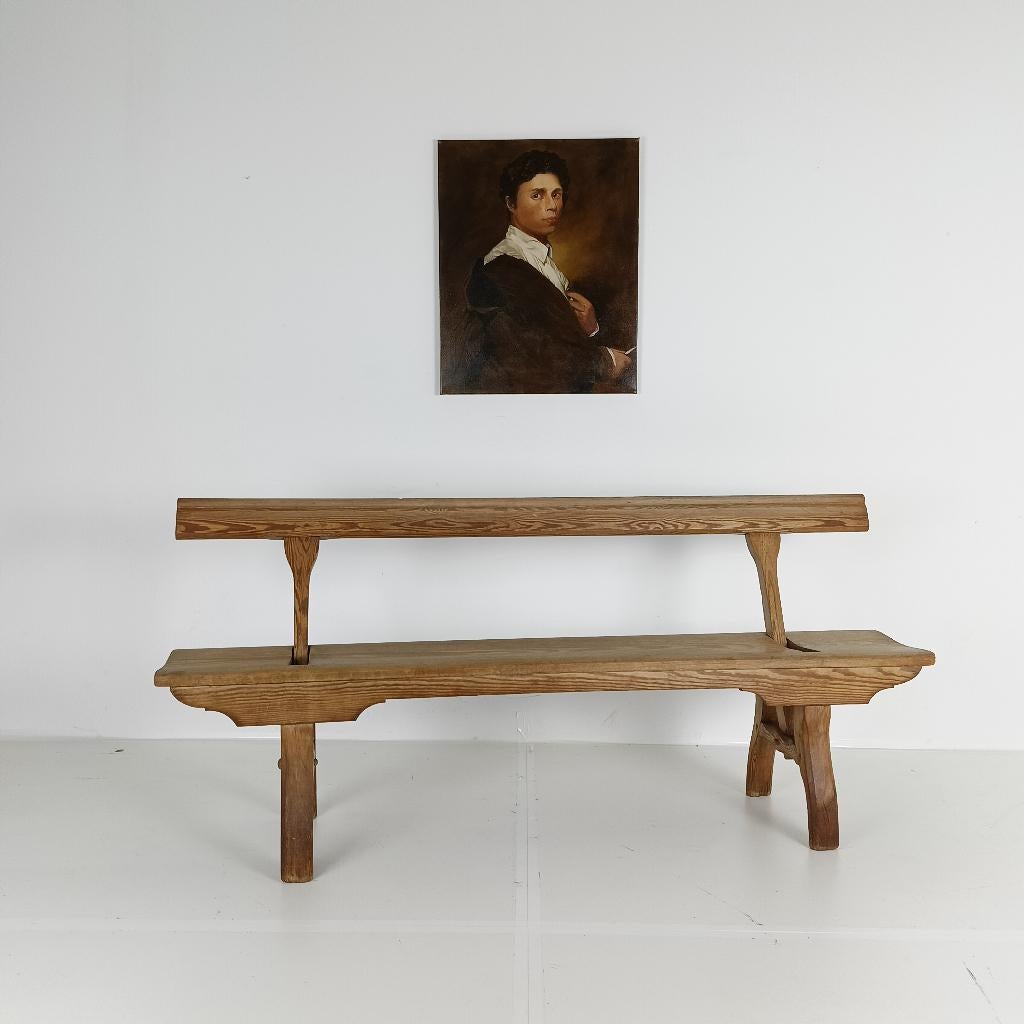 antieke Victoriaanse Pitch Pine treinbank, Ophalen of Verzenden