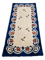 Vintage oosters wol Smyrna tapijt floral roses 75x145cm