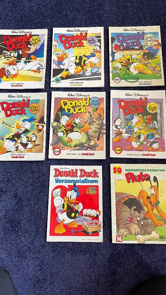 7 x donald duck stripboek + pluto, per stuk te koop, Meerdere stripboeken, Ophalen of Verzenden, Gelezen